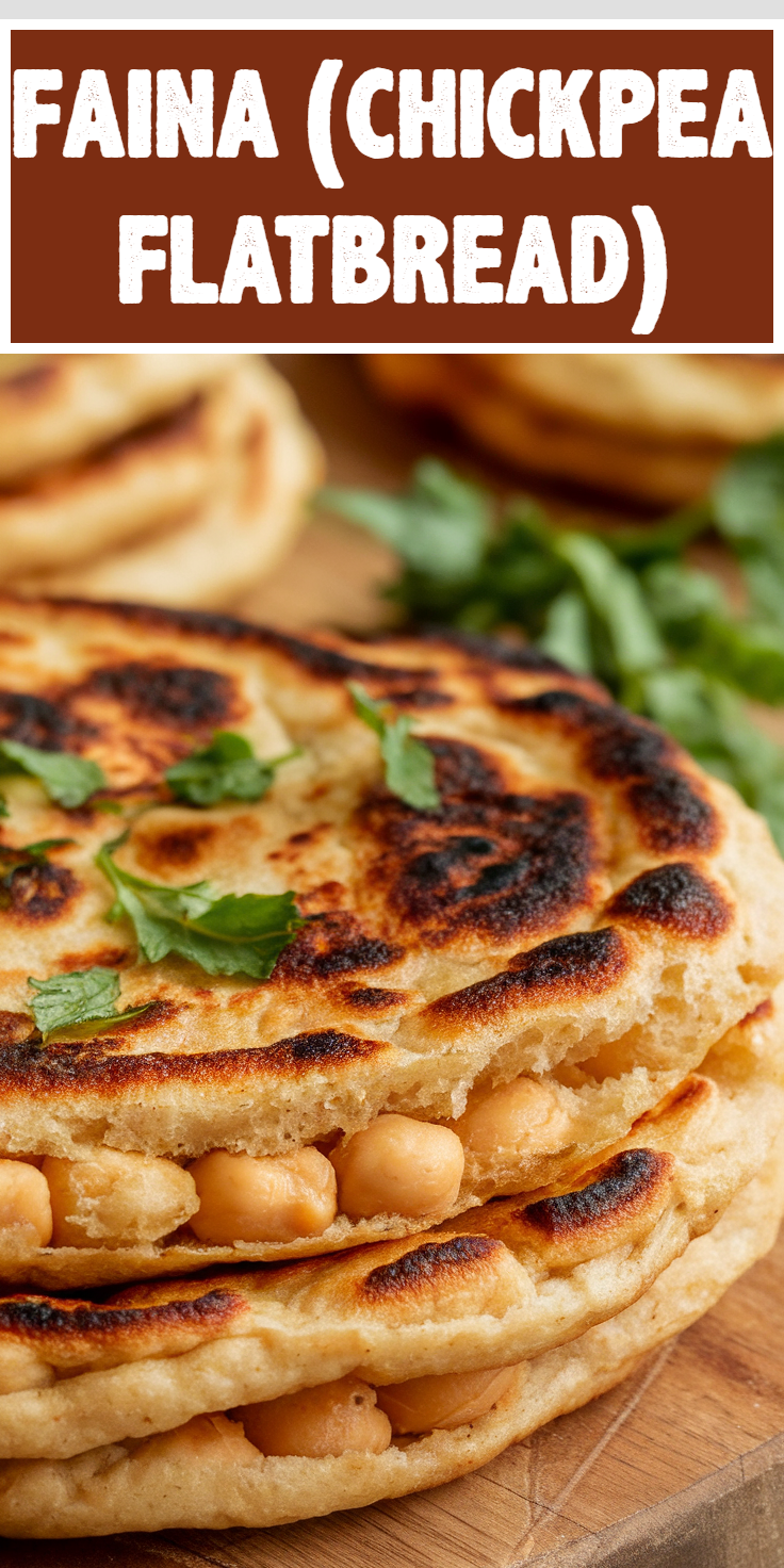 Pinterest Pin for Faina (Chickpea Flatbread)